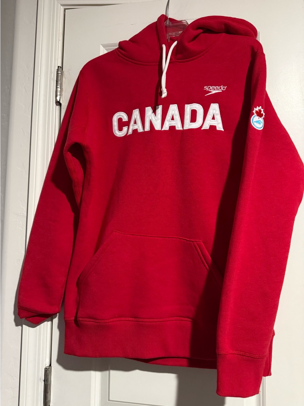 Rare Canadian Olympic Team Pullover Hoodie Womens Size L Speedo Embroidered